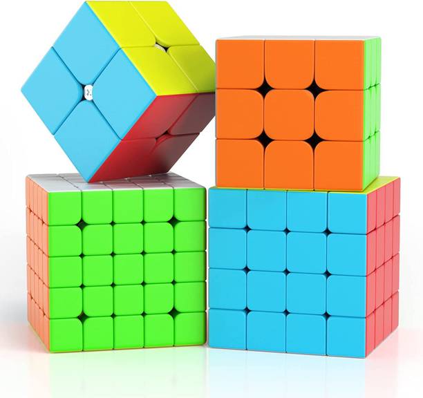 HASTiKA Cube Combo Set of 2x2 3x3 4x4 5x5 High Speed Stickerless Magic Cubes Set