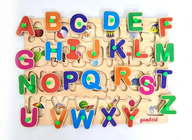GAMLOID New Price Creative Wooden Educational learning A To Z English Alphabets Board