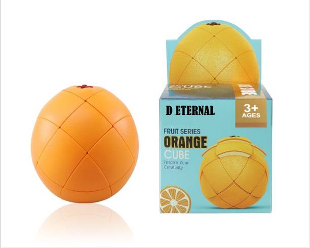 D ETERNAL Cube Fruit Shape Stickerless 3x3 Orange Cube Magic Puzzle Toy