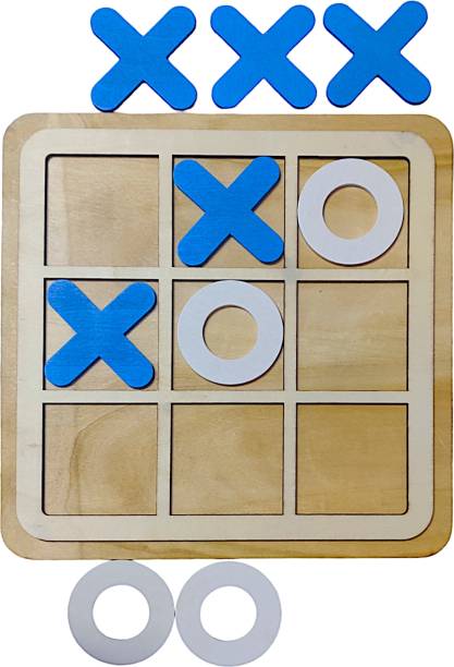 TATV QALAA Wooden Tic Tac Toe/ Criss Cross Puzzle/ Portable Game For Kids and Adults Party & Fun Games Board Game