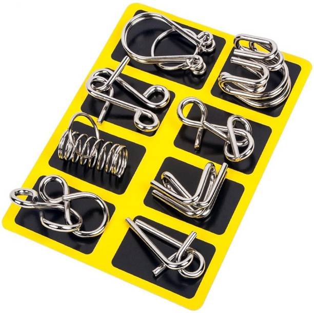 GKzon STAINLESS STEEL METAL WIRE CLASSIC IQ PUZZLE TEASER TOYS FOR KIDS BRAIN TEASER