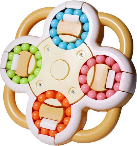 Kiditos Magic Bean Spinner Rotating Puzzle Cube, Fidget Spinning Sensory Toy for Kids
