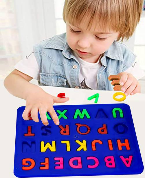 BOZICA DYE Educational Learning Creative A TO Z ABCD Alphabet Puzzle with knob.