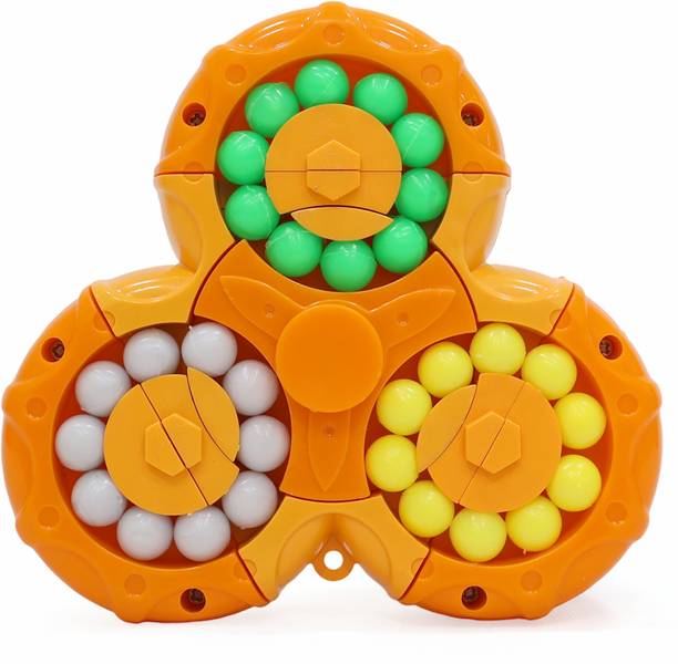 Aditi Toys Spinny Twist Magic Bean Cube Fidget Spinner Puzzle Toy for Kids & Adults(Orange)
