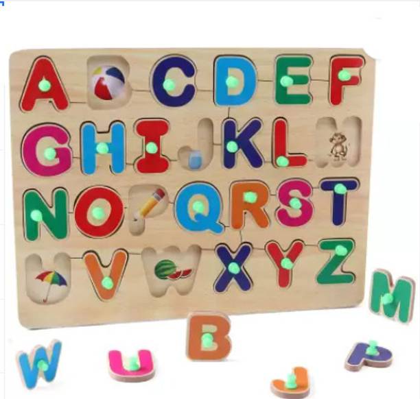Mohit Plastic Wooden Educational learning A To Z English Alphabets Board Puzzle