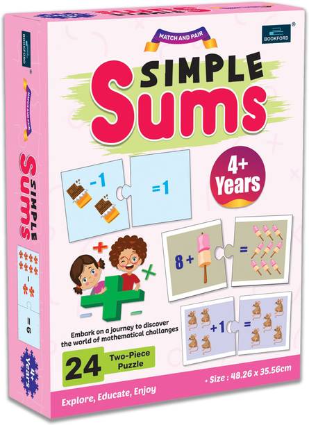 BOOKFORD Match & Pair - Simple Sums Jigsaw Puzzle Game & Fun and Learning