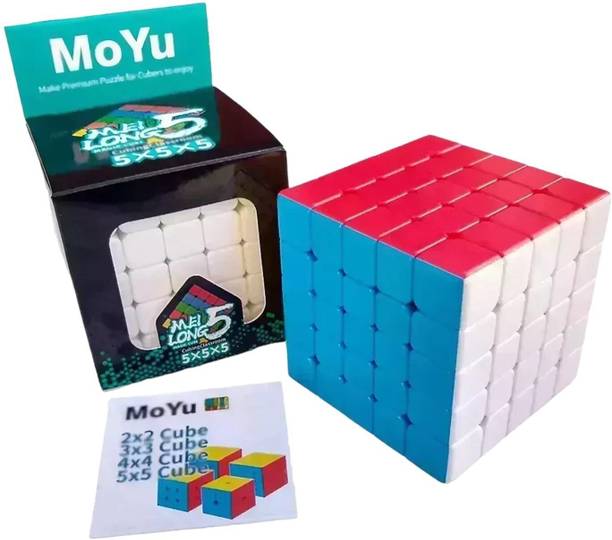 Craveon 5x5 Stickerless Speed Cube Magic Puzzle Smooth Turning Brain Teaser for Kids