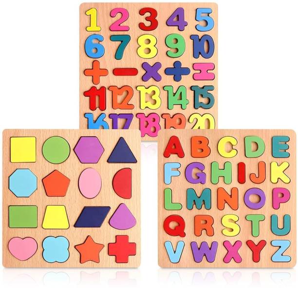 INDIWARRIOR ABCD Wooden Puzzle Learning Educational Game Board For Kids A45