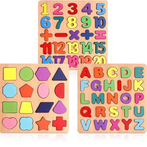 INDIWARRIOR ABCD Wooden Puzzle Learning Educational Game Board For Kids A45