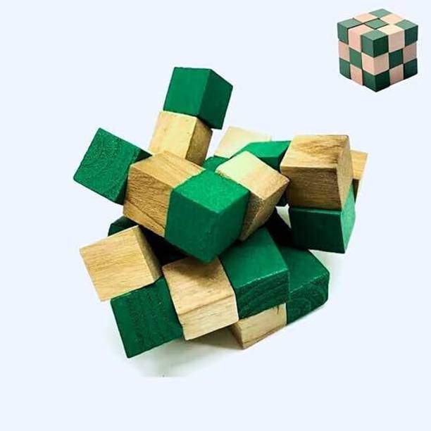 TINIGREEN Snake Cube Puzzle for Kids & Adults I Wooden Brain Teaser Toy Turn & Twist Game