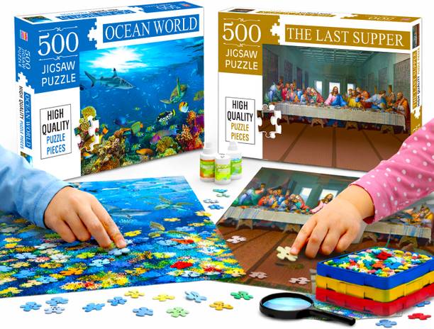 HELLO FRIEND 500 Jigsaw Puzzles : Ocean World + The Last Supper Jigsaw Puzzle (500 Pieces)