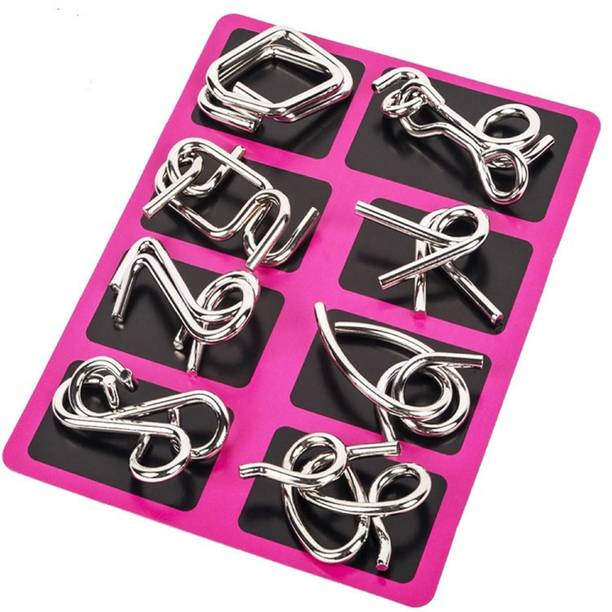 Pluspicks STAINLESS STEEL METAL WIRE CLASSIC IQ PUZZLE TOYS FOR KIDS Educational Toys
