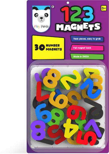 PLAY PANDA 123 Magnets Numbers - Thick Magnets with Full Magnet Back