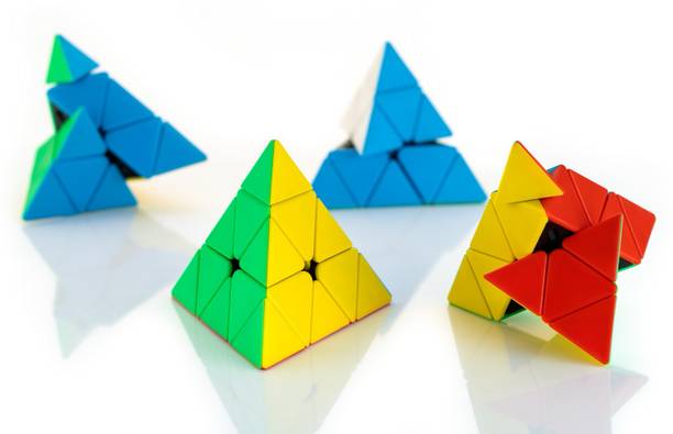 VqueenS Pyramid Cube Triangle Puzzle 3x3 Rubik Cube|Pyraminx 3D Cube Toys Gift for Kids