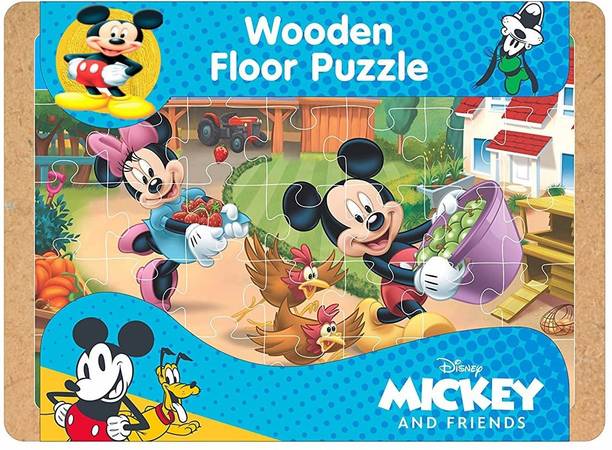 Enorme 35 Pcs Wooden Floor Jigsaw Puzzle, Size 29.5 cm x 21.5 cm ( Mickey and Friends )