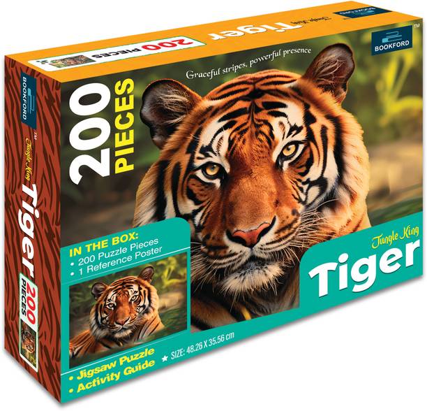 BOOKFORD Jungle King 'Tiger' Jigsaw Puzzle Game & Fun and Learning