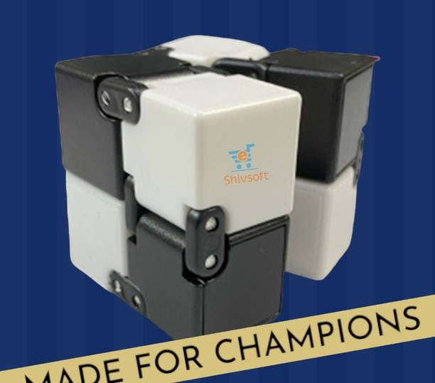 Shivsoft Fidget Cube for Stress Relief Black and White -8758761