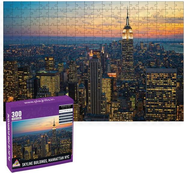 PLAYHILLS Wooden Puzzle Manhattan,Sky Line Building | Puzzle for Kids & Adults