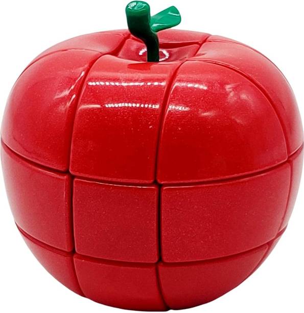SALPITOYS Apple Fruit Shaped Cube 3x3 Realistic Magic Speed Puzzle, Red