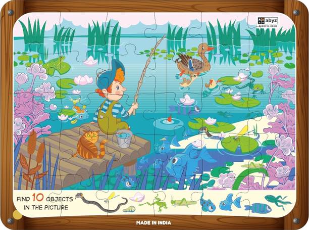 ABYZ Fishing Day Puzzle with Interactive Game for Kids Ages 3-6