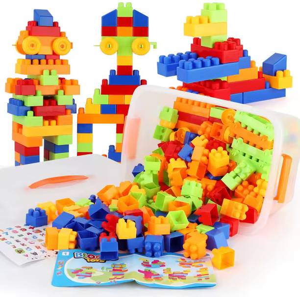 ARIZON BEST BABY GIFT Light Weight(98Pcs+8Tyres)100Pcs Building Blocks,Kids Toy Set