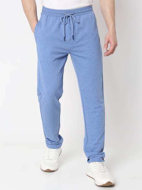 Men Solid Blue Track Pants