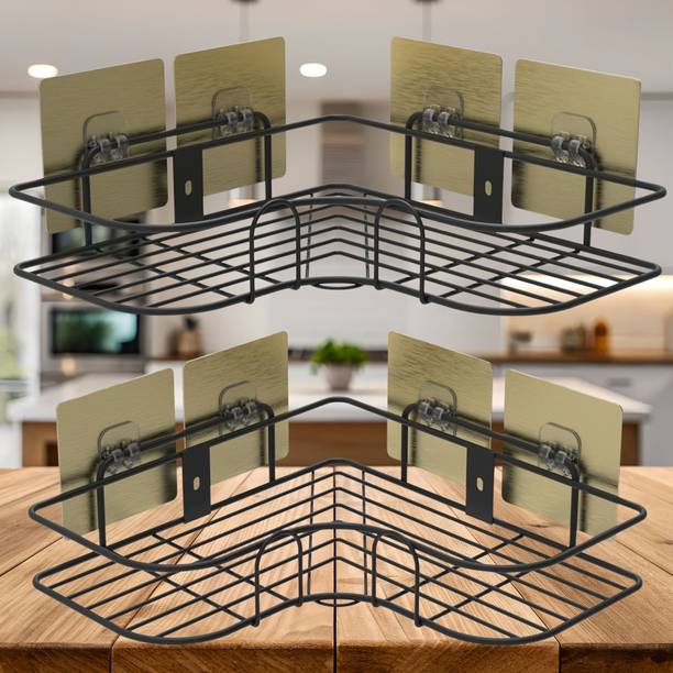Primewell Bathroom Wall Corner Shelf Space Saving Storage Rack Stainless Steel Wall Shelf