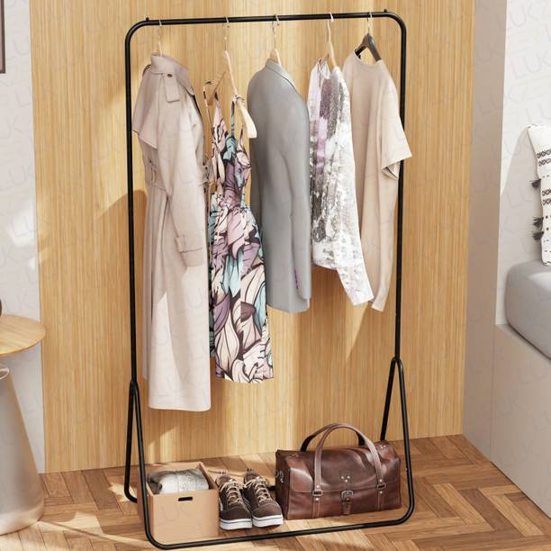 lukzer Metal Garment Stand Clothes Hanging Rack Display Shelf Stylish & Durable Cast Iron Wall Shelf