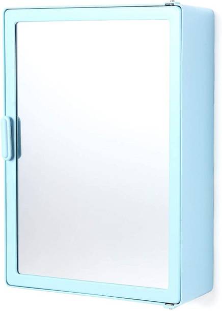 PGen Small (Size: 10x14x4 Inch) MINI Plastic Bathroom Mirror Storage Basin Cabinet Plastic Wall Shelf