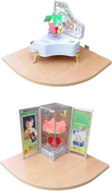 Artival Crafts "Elegant Wooden 2-Shelf Corner Stand for Stylish Space Saving" MDF (Medium Density Fiber) Wall Shelf