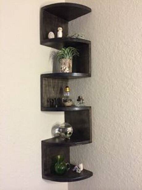 MDSWool Wall shelf zig zeg wooden shelves for living room bedroom antique corner stand MDF (Medium Density Fiber) Wall Shelf