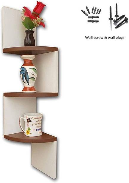 CraftOnline Wooden, MDF (Medium Density Fiber) Wall Shelf (Number