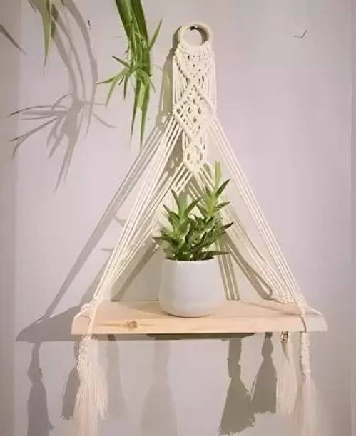 RAKANO Wooden Wall Macre Pine for Home & Flat Wooden Wall Shelf Wooden Wall Shelf
