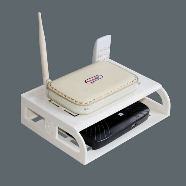 SQUARO ONLINE STORE Unbreakable Setup Box stand/WiFi Router/DTH Remote/Mobile Shelf/Holder Plastic Wall Shelf