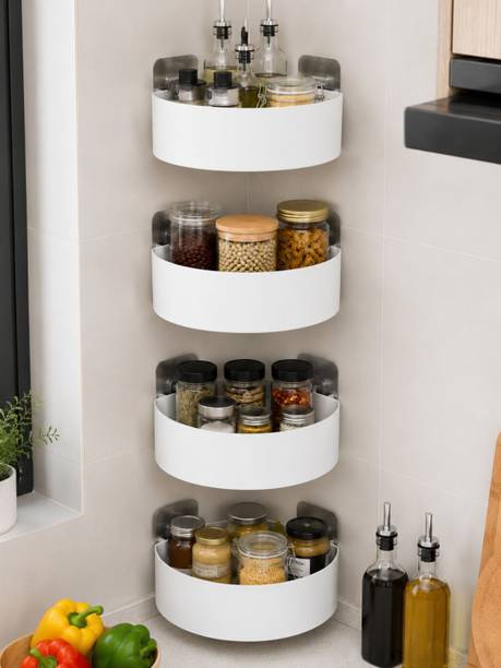 KLIVON Multipurpose Bathroom Corner Shelf Organizer Plastic Wall Shelf