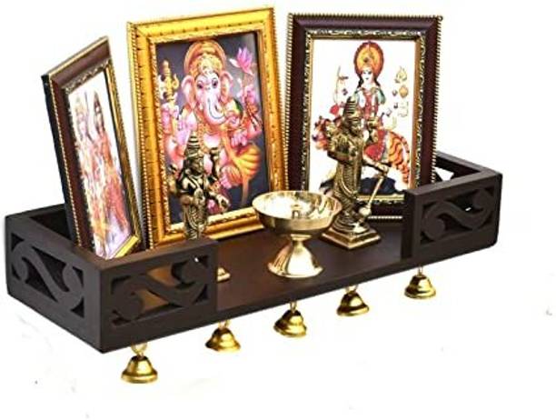 CraftInWood Wooden Home Temple/Pooja Mandir / Pooja Stand / Wooden Mandir / Pooja Shelf MDF (Medium Density Fiber) Wall Shelf
