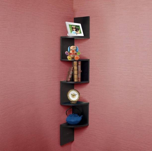 MRKTRADERS WOOD IN CORNER ZIGZAG CORNER Wooden Wall Shelf