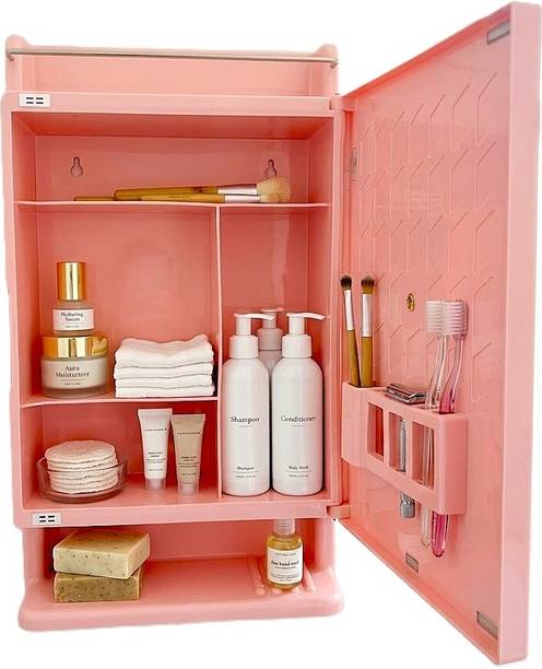 PGen DESIGNER BATHROOM MIRROR CABINET STORAGE ORGANISER MULTIUSE MUTLIPURPOSE Plastic Wall Shelf