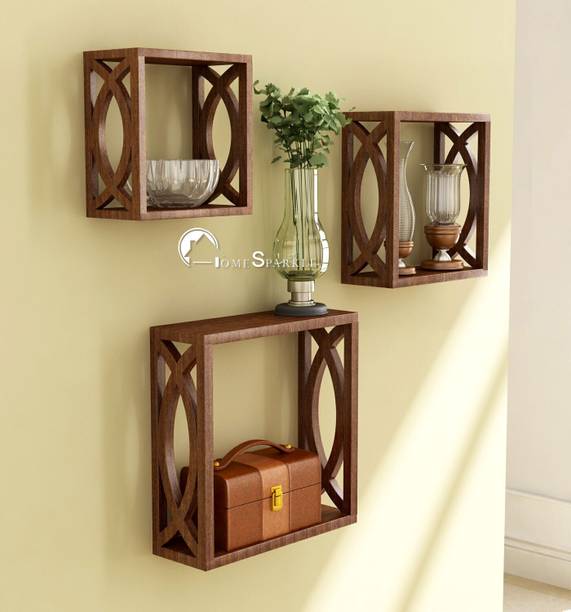 HOME SPARKLE Wall Shelf For Living Room, Wall Mount For Bedroom, MDF Wooden Wall Shelves Rack Wooden Wall Shelf
