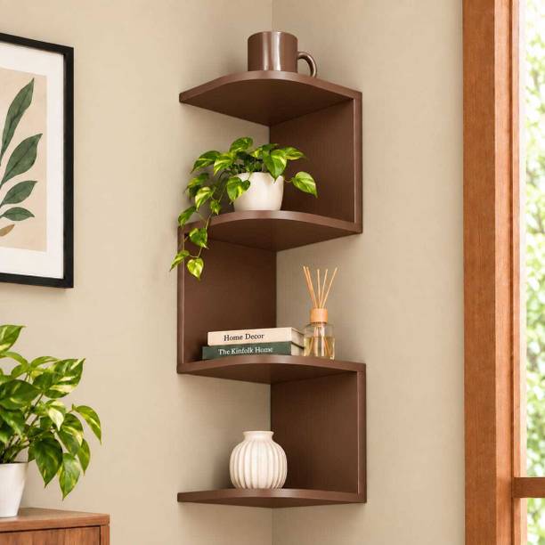 MHRCRAFTDECOR Zig Zag 4-Tier Side Wall Shelf | wall shelf |wooden rack Wooden Wall Shelf