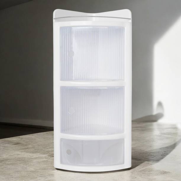 Bath Queen Bathqueen New Model Heavy Plastic Corner rack shelf White Plastic Wall Shelf