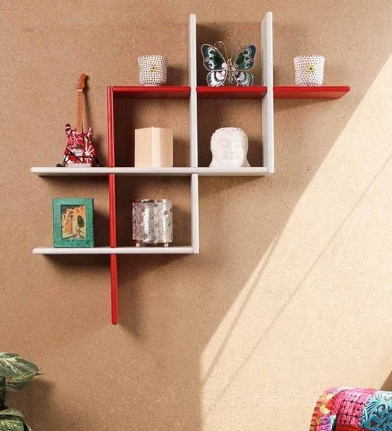 Star Handicrafts Wall Shelf New Plus Shape Shelves Wall Hanging, Mounted Shelf MDF (Medium Density Fiber) Wall Shelf