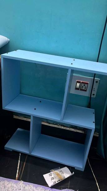 Crownista MDF BED SIDE SKY MATTA FINISH ENGINEERING WOOD END TABLE FINISH COLOR Wooden Wall Shelf
