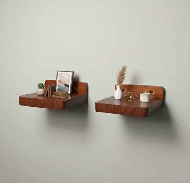 INDIAN DECOR SZY Set of two Wooden wall-mounted, for living rooms Wooden Wall Shelf