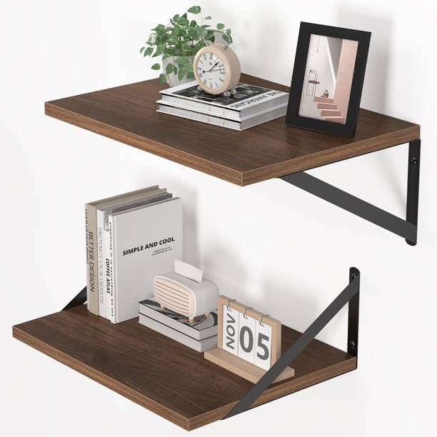 Craftware 12 Inch Deep Floating Shelves for Wall, 16W x 12D Wood Wall Shelves Set of 2 Wooden Wall Shelf