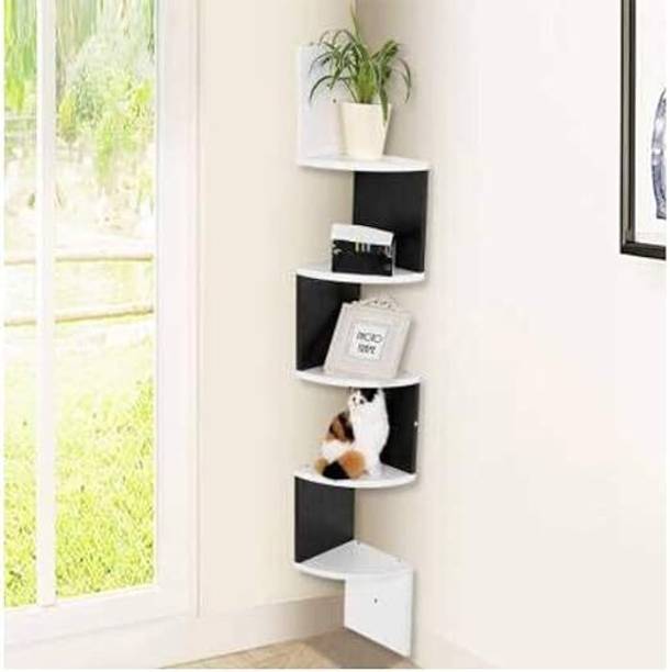 woodsy 11 Zig zag Wall Shelf Corner for Living Room,Bedroom,Office,Wall Wooden, MDF (Medium Density Fiber) Wall Shelf