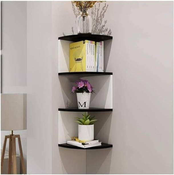 THE PINEWOOD ENTERPRISES Wooden Corner Wall Shelf for Living Room, Wall Organizers, Rack (Panel of 7) MDF (Medium Density Fiber), Wooden Wall Shelf