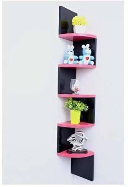 Ayan mart Wall shelf zigzag corner shelves living room and bedroom ,& office wall decorative wall floating wall hanging MDF (Medium Density Fiber) Wall Shelf