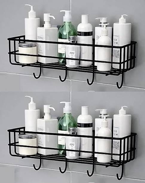 ADONZ Iron Wall Mounted Storage Organizer for bathroom/living Hall/kitchen (pack of 2) लोहा वॉल शेल्फ