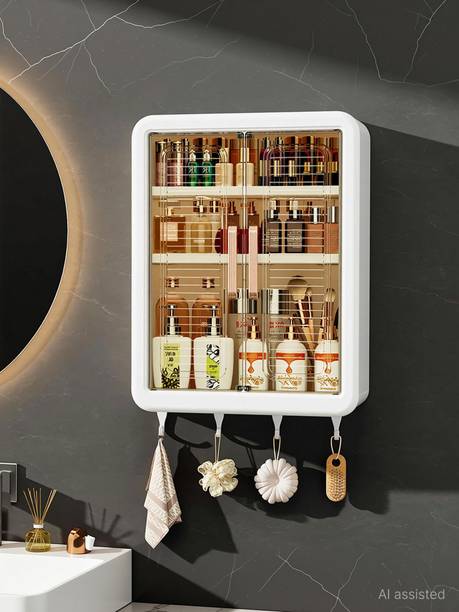kridha Bathroom Storage Organizer/Bathroom Cabinet /Bathroom Shelf Plastic Wall Shelf Plastic Wall Shelf